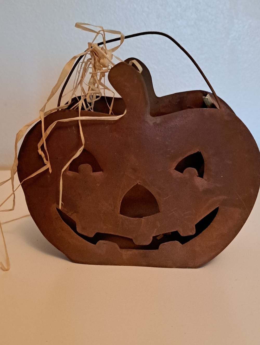 Metal Pumpkin in Rustic Brown - Halloween Decor